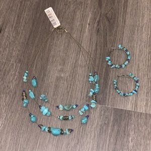 NWT- Turquoise necklace & earring set